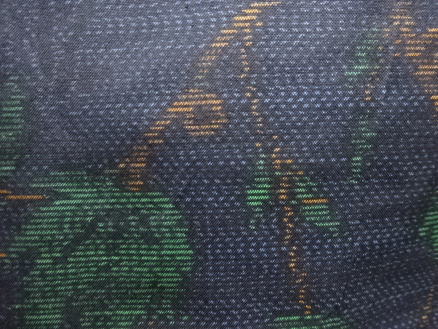 JAPANESE KIMONO / ANTIQUE KIMONO / SILK / DORO OSHIMA TSUMUGI / WOVEN LEAVES